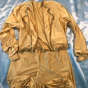 Boys gold satin jacket and knickers